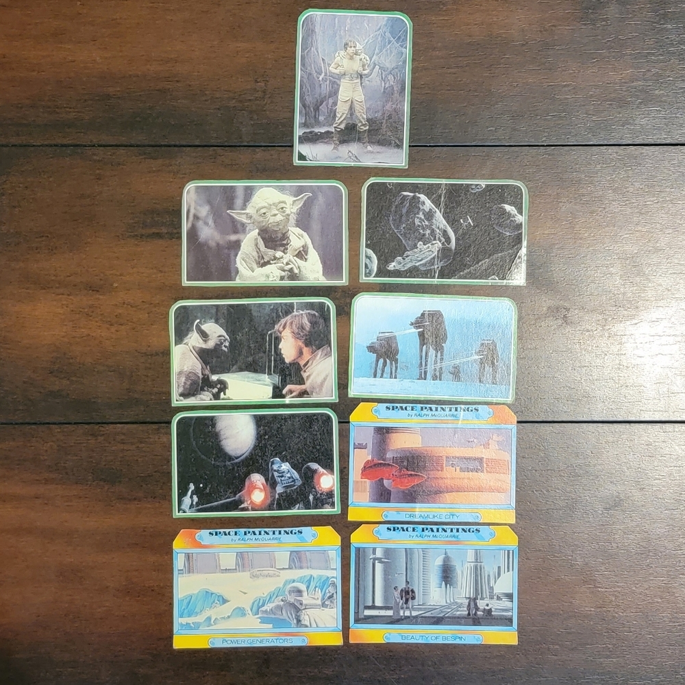 Set of 9 Vintage 1980 Star Wars Trading Cards